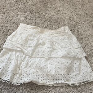 Zara White Eyelet Mini Skirt